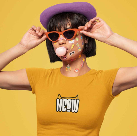 Meow – Yellow Crop Top