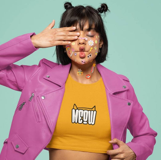 Meow – Yellow Crop Top